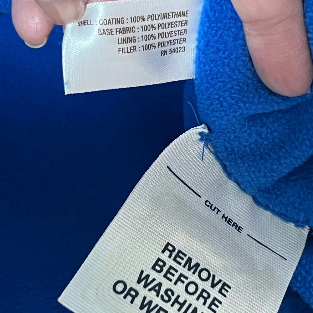 Old Navy Boys Puffer Vest Blue Gray Skulls SZ L (10-12) EUC